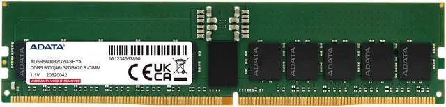 Alt view image 5 of 10 - ADATA XPG 64GB (1x64GB) ECC Registered DDR5 5600 (PC5 44800) Memory Model AD5R560064G40-SHYA