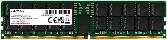 Alt view image 7 of 10 - ADATA XPG 64GB (1x64GB) ECC Registered DDR5 5600 (PC5 44800) Memory Model AD5R560064G40-SHYA