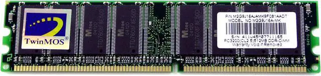 Main image of TwinMOS 512MB DDR 400 (PC 3200) Desktop Memory Model M2G9J16A-MK - OEM