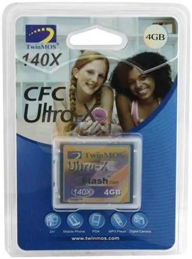 Main image of TwinMOS Ultra-X 4GB Compact Flash (CF) Flash Card Model FCF4GBU-140X