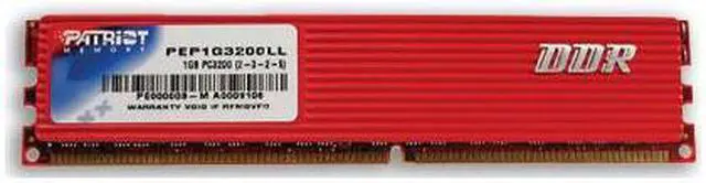 Main image of Patriot 1GB DDR 400 (PC 3200) Desktop Memory Model PEP1G3200LL