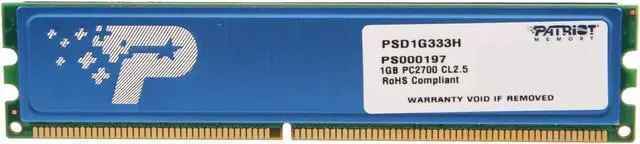 Alt view image 2 of 3 - Patriot Signature 1GB DDR 333 (PC 2700) Desktop Memory Model PSD1G333H