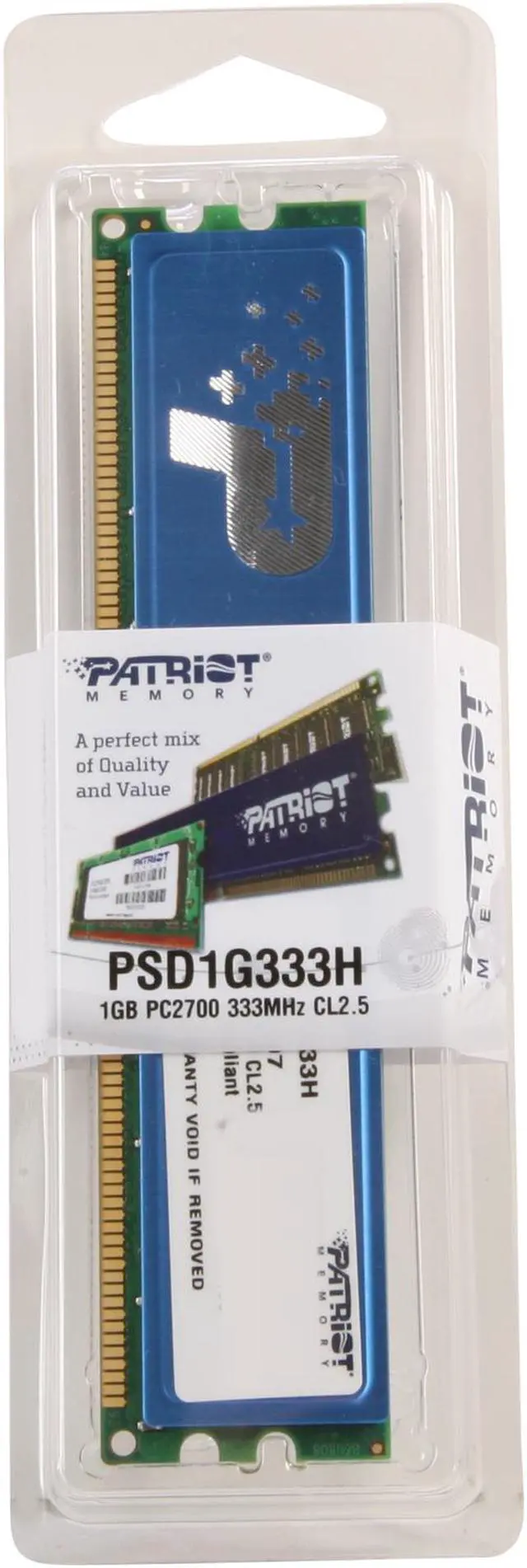 Alt view image 3 of 3 - Patriot Signature 1GB DDR 333 (PC 2700) Desktop Memory Model PSD1G333H