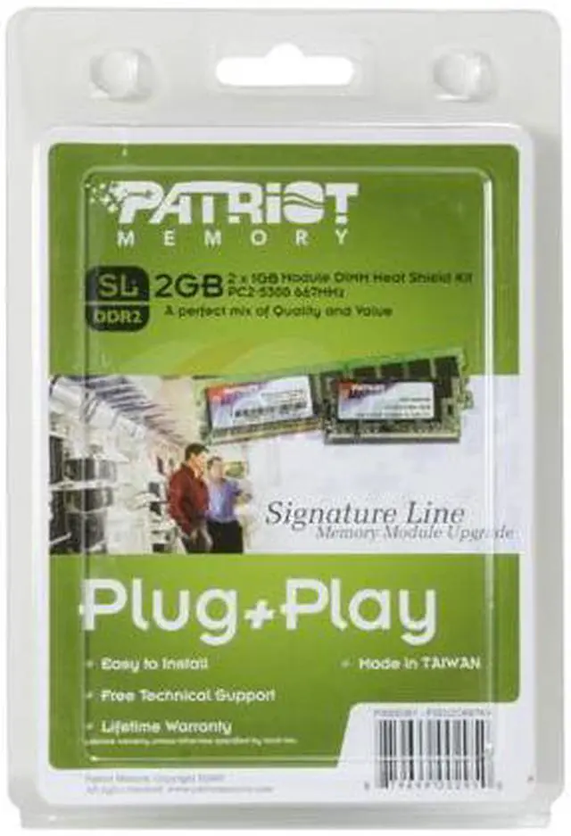 Alt view image 3 of 3 - Patriot Signature 2GB (2 x 1GB) DDR2 667 (PC2 5300) Dual Channel Kit Desktop Memory Model PSD22G667KH