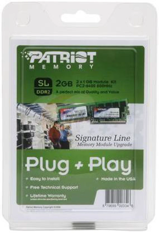 Alt view image 2 of 2 - Patriot 2GB (2 x 1GB) DDR2 800 (PC2 6400) Dual Channel Kit Desktop Memory Model PSD22G800K