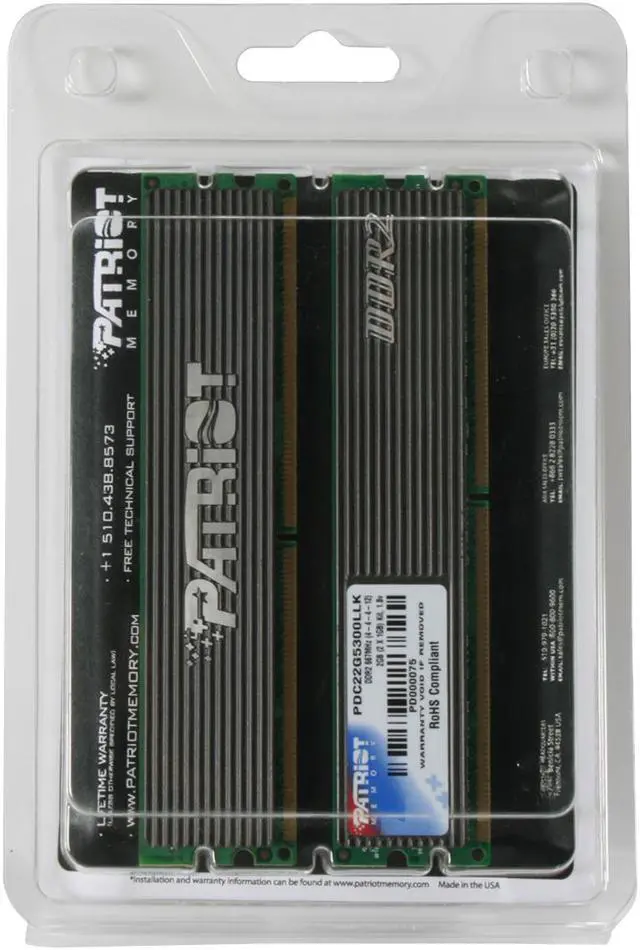 Alt view image 4 of 4 - Patriot 2GB (2 x 1GB) DDR2 667 (PC2 5300) Dual Channel Kit Desktop Memory Model PDC22G5300LLK