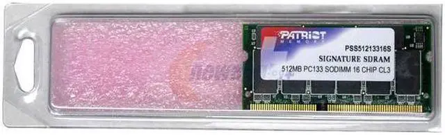 Alt view image 3 of 3 - Patriot Signature 512MB 144-Pin SO-DIMM PC 133 Laptop Memory Model PSS51213316S
