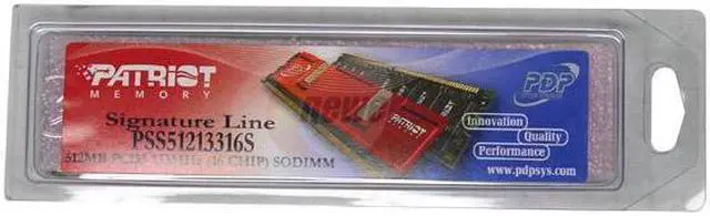 Alt view image 2 of 3 - Patriot Signature 512MB 144-Pin SO-DIMM PC 133 Laptop Memory Model PSS51213316S