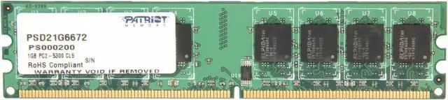 Main image of Patriot Signature 1GB DDR2 667 (PC2 5300) Desktop Memory Model PSD21G6672