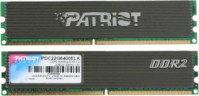 Alt view image 2 of 3 - Patriot Extreme Performance 2GB (2 x 1GB) DDR2 800 (PC2 6400) Dual Channel Kit Desktop Memory Model PDC22G6400ELK