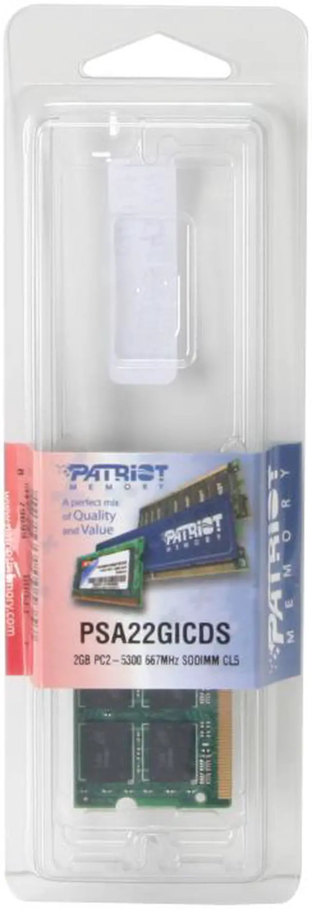 Alt view image 2 of 2 - Patriot Memory 2GB DDR2 667 (PC2 5300) Mac Memory for Apple Notebook Model PSA22GICDS - OEM
