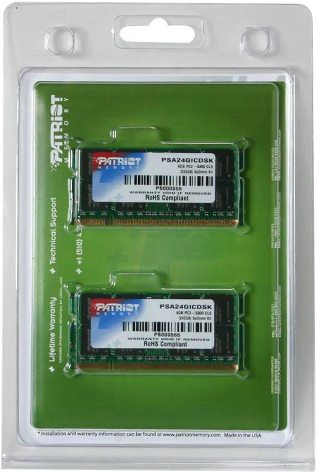 Alt view image 3 of 3 - Patriot Memory 4GB (2 x 2GB) DDR2 667 (PC2 5300) Memory for Apple Notebook Model PSA24GICDSK
