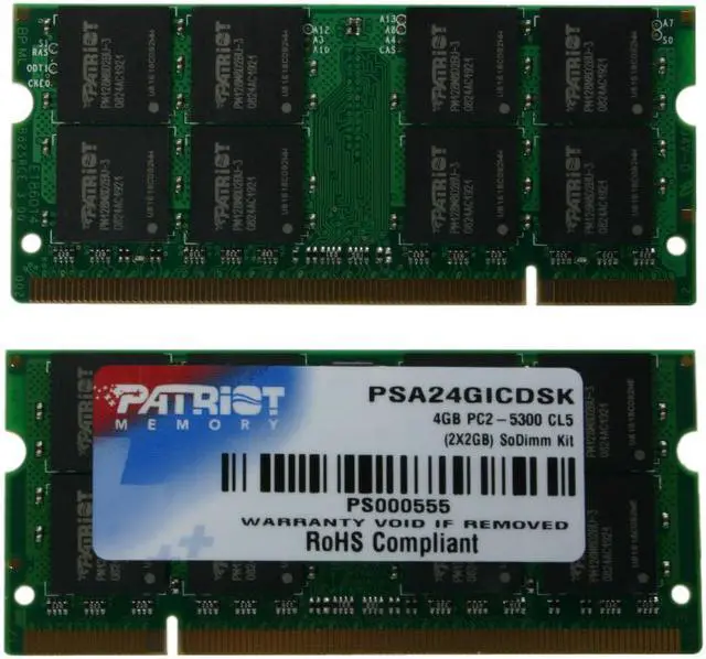 Alt view image 2 of 3 - Patriot Memory 4GB (2 x 2GB) DDR2 667 (PC2 5300) Memory for Apple Notebook Model PSA24GICDSK