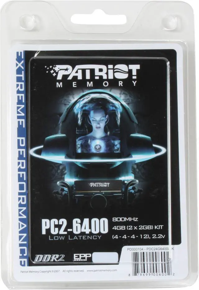 Alt view image 3 of 3 - Patriot Extreme Performance 4GB (2 x 2GB) DDR2 800 (PC2 6400) Dual Channel Kit Desktop Memory Model PDC24G6400LLK