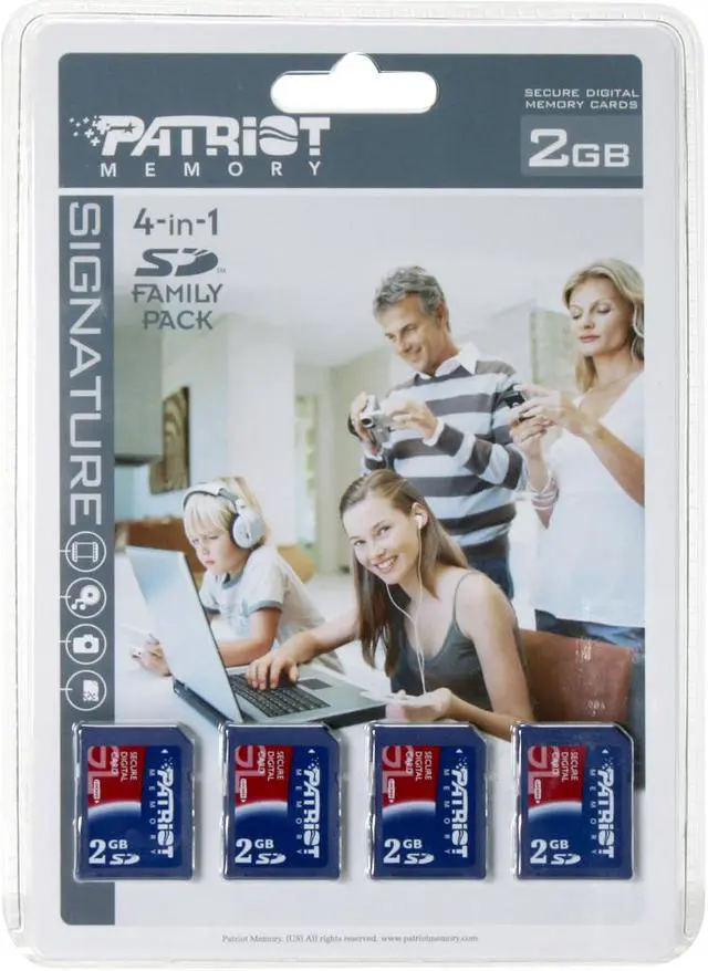 Main image of Patriot 8GB (2GB x 4) Secure Digital (SD) Flash Card Model PSF2G40SD4PK