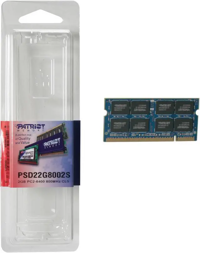 Alt view image 3 of 7 - Patriot 2GB 200-Pin DDR2 SO-DIMM DDR2 800 (PC2 6400) Laptop Memory Model PSD22G8002S