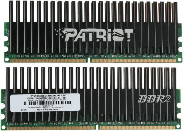 Alt view image 2 of 3 - Patriot Viper 2GB (2 x 1GB) DDR2 1066 (PC2 8500) Dual Channel Kit Desktop Memory Model PVS22G8500ELK