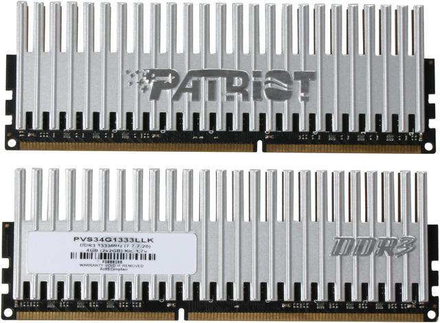 Alt view image 2 of 3 - Patriot Viper 4GB (2 x 2GB) DDR3 1333 (PC3 10666) Dual Channel Kit Desktop Memory Model PVS34G1333LLK