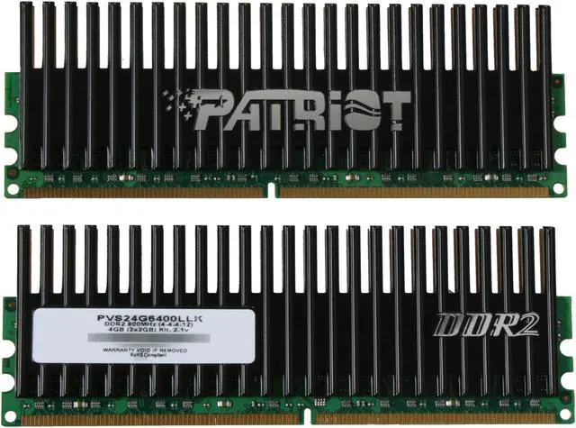 Alt view image 2 of 3 - Patriot Viper 4GB (2 x 2GB) DDR2 800 (PC2 6400) Dual Channel Kit Desktop Memory Model PVS24G6400LLK