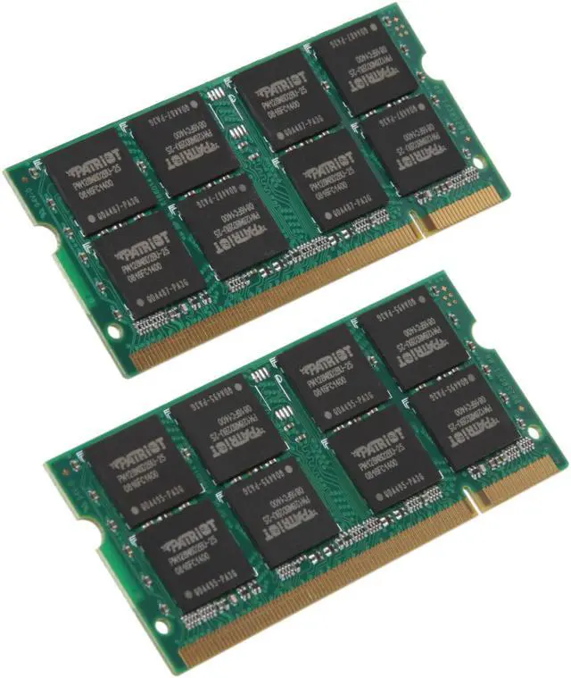 Main image of Patriot 4GB (2 x 2GB) 200-Pin DDR2 SO-DIMM DDR2 800 (PC2 6400) Dual Channel Kit Laptop Memory Model PSD24G800SK