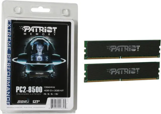 Alt view image 3 of 3 - Patriot Extreme Performance 4GB (2 x 2GB) DDR2 1066 (PC2 8500) Dual Channel Kit Desktop Memory Model PDC24G8500ELKR2