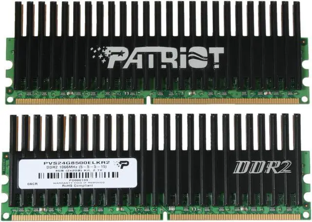 Alt view image 2 of 3 - Patriot Viper 4GB (2 x 2GB) DDR2 1066 (PC2 8500) Dual Channel Kit Desktop Memory Model PVS24G8500ELKR2