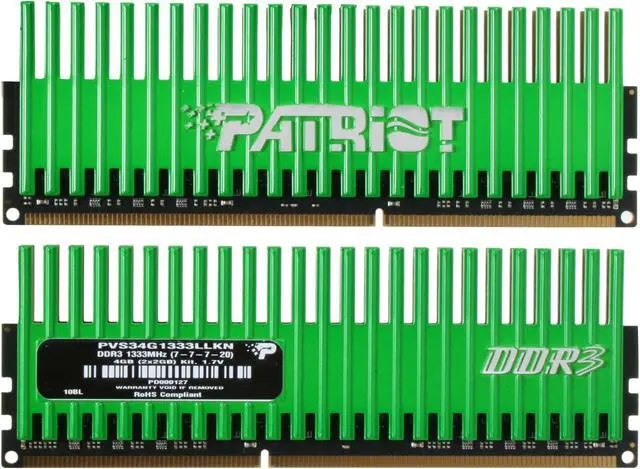 Alt view image 2 of 3 - Patriot Viper 4GB (2 x 2GB) DDR3 1333 (PC3 10666) Dual Channel Kit Desktop Memory Model PVS34G1333LLKN