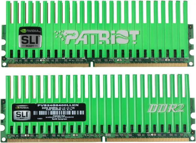 Alt view image 2 of 3 - Patriot Viper 4GB (2 x 2GB) DDR2 800 (PC2 6400) Dual Channel Kit Desktop Memory Model PVS24G6400LLKN