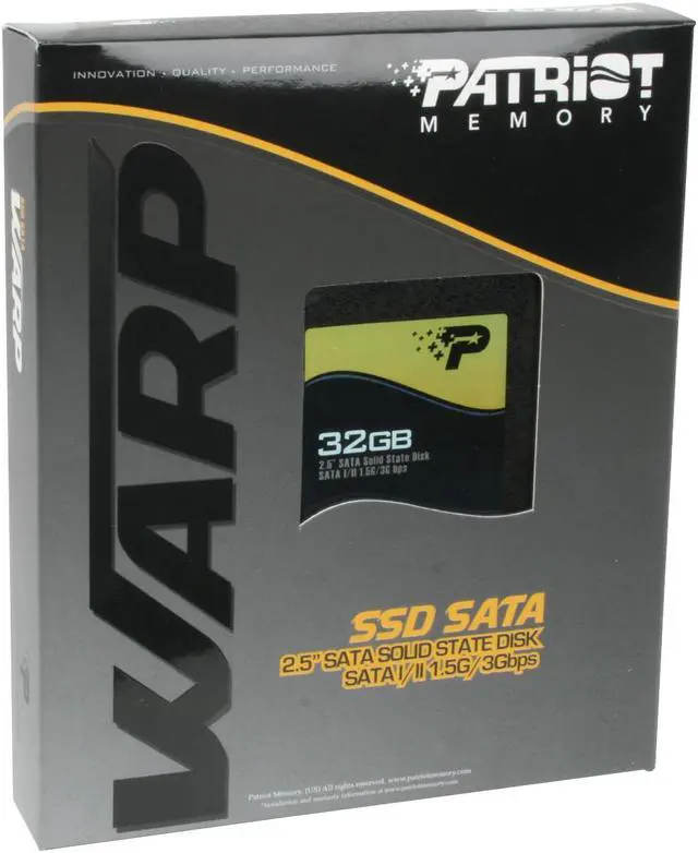 Alt view image 5 of 5 - Patriot Warp 2.5" 32GB SATA II Internal Solid State Drive (SSD) PE32GS25SSDR