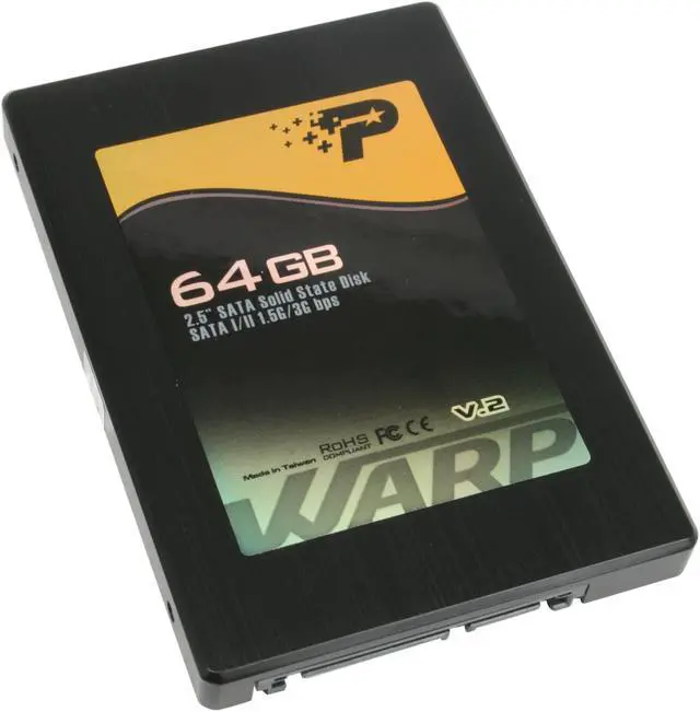 Main image of Patriot Warp 2.5" 64GB SATA II Internal Solid State Drive (SSD) PE64GS25SSDR