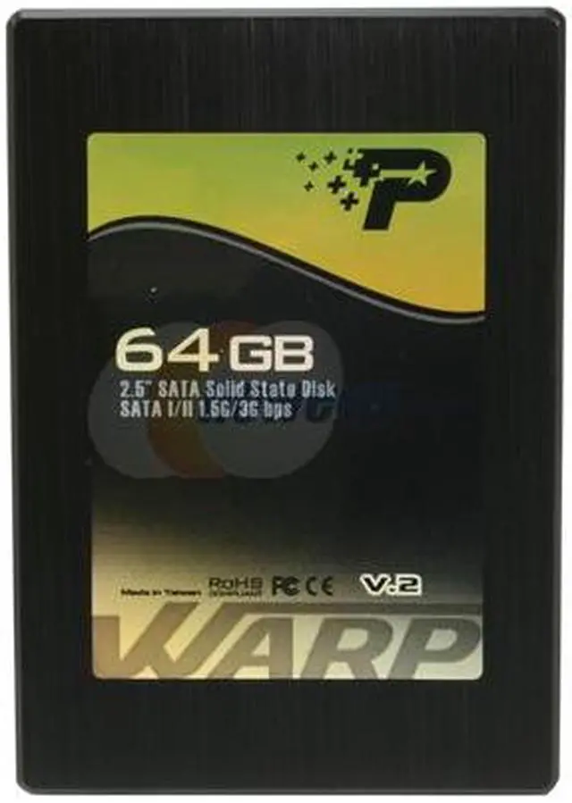Alt view image 2 of 4 - Patriot Warp 2.5" 64GB SATA II Internal Solid State Drive (SSD) PE64GS25SSDR