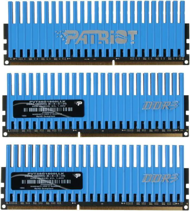 Alt view image 2 of 3 - Patriot Viper 6GB (3 x 2GB) DDR3 1600 (PC3 12800) Desktop Memory Model PVT36G1600LLK