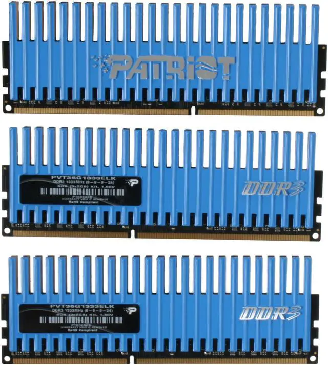 Alt view image 2 of 3 - Patriot Viper 6GB (3 x 2GB) DDR3 1333 (PC3 10666) Desktop Memory Model PVT36G1333ELK