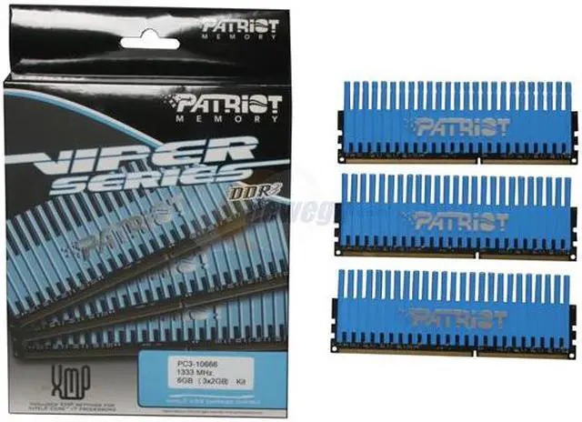 Alt view image 3 of 3 - Patriot Viper 6GB (3 x 2GB) DDR3 1333 (PC3 10666) Desktop Memory Model PVT36G1333ELK
