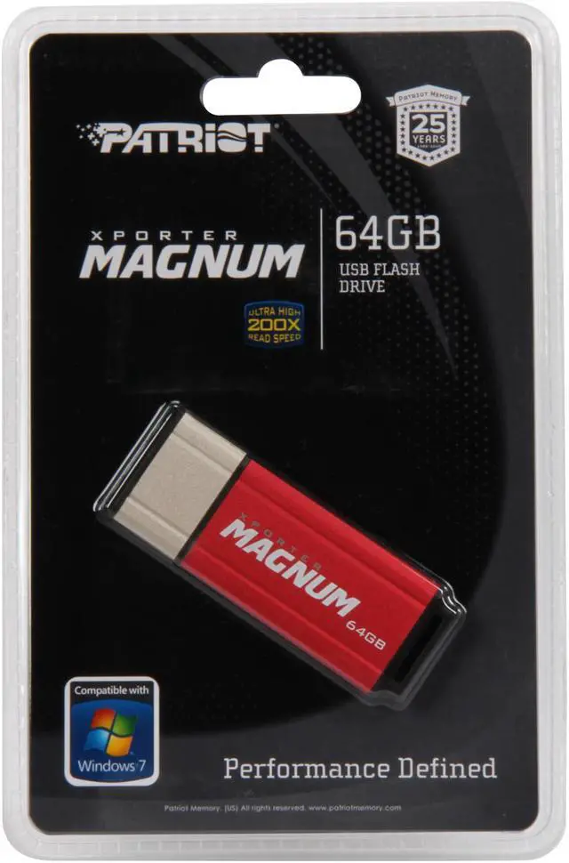 Alt view image 6 of 6 - Patriot Xporter Magnum 64GB Flash Drive (USB2.0 Portable) PEF64GMNUSB