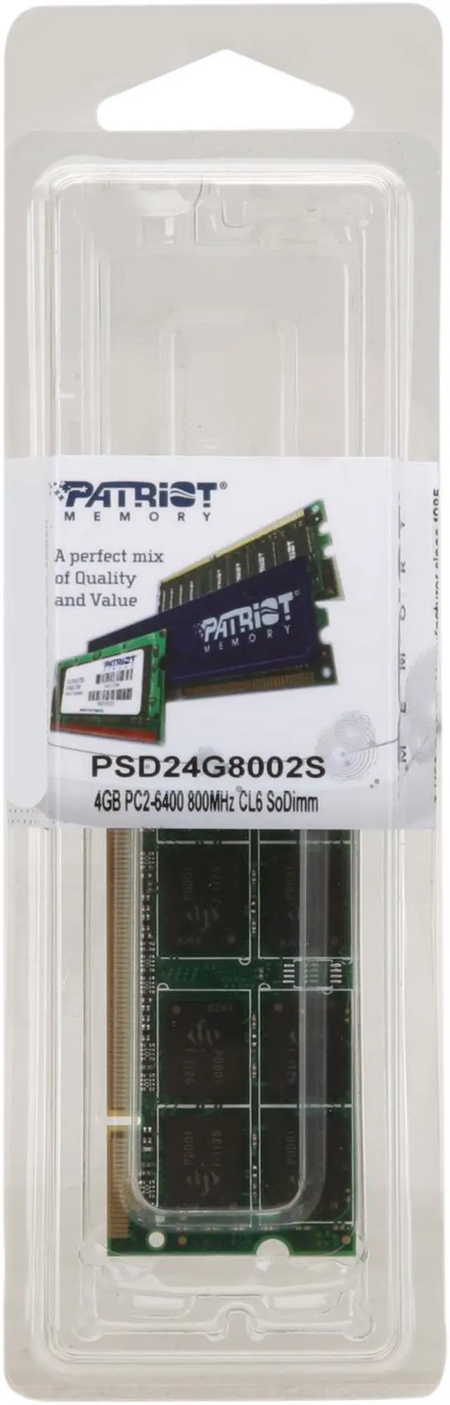 Alt view image 3 of 3 - Patriot Signature 4GB 200-Pin DDR2 SO-DIMM DDR2 800 (PC2 6400) Laptop Memory Model PSD24G8002S