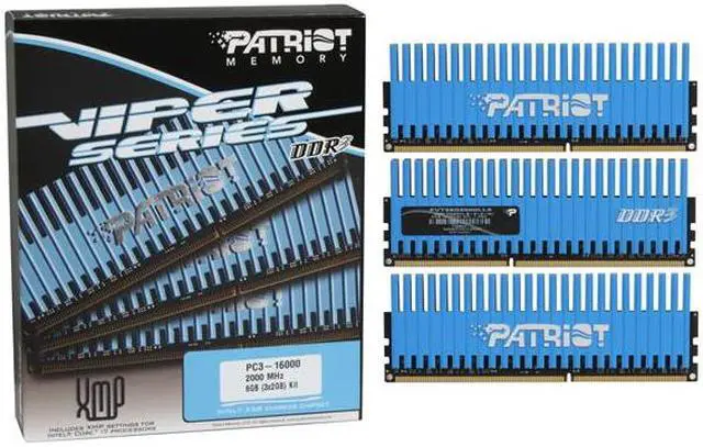 Alt view image 3 of 3 - Patriot Viper 6GB (3 x 2GB) DDR3 2000 (PC3 16000) Desktop Memory Model PVT36G2000LLK