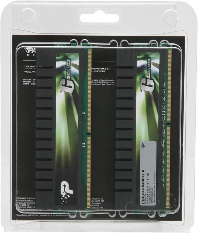 Alt view image 3 of 3 - Patriot Extreme Performance Gaming Series 4GB (2 x 2GB) DDR2 800 (PC2 6400) Desktop Memory Model PGS24G6400ELK