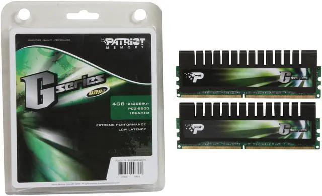Alt view image 3 of 3 - Patriot Gamer Series 4GB (2 x 2GB) DDR2 1066 (PC2 8500) Desktop Memory Model PGS24G8500C7K