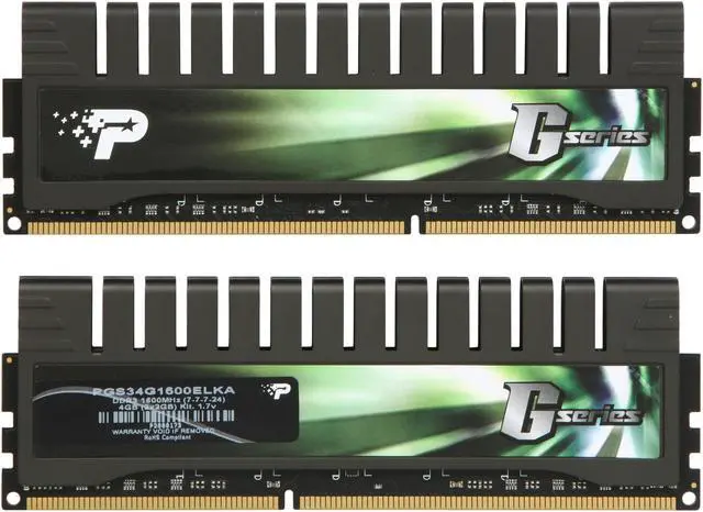 Alt view image 2 of 3 - Patriot Gamer Series 4GB (2 x 2GB) DDR3 1600 (PC3 12800) Desktop Memory Model PGS34G1600ELKA