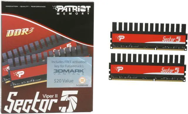 Alt view image 3 of 3 - Patriot Viper II Sector 5 4GB (2 x 2GB) DDR3 1600 (PC3 12800) Desktop Memory w/ 3DMark Vantage Model PVV34G1600LLKB