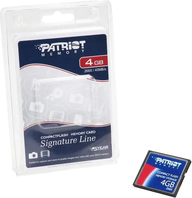 Alt view image 4 of 4 - Patriot 4GB Compact Flash (CF) 266X Flash Card Model PSF4G266CF