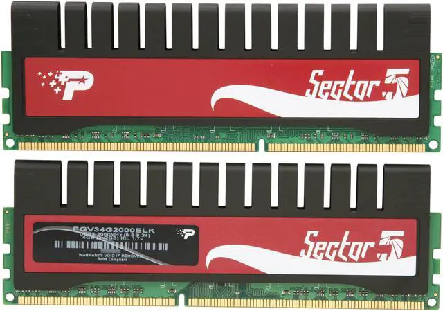 Alt view image 2 of 3 - Patriot G Series 'Sector 5' 4GB (2 x 2GB) DDR3 2000 (PC3 16000) Desktop Memory Model PGV34G2000ELK