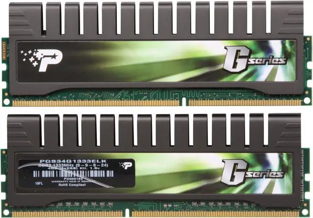 Alt view image 2 of 3 - Patriot Gaming Series 4GB (2 x 2GB) DDR3 1333 (PC3 10666) Desktop Memory Model PGS34G1333ELK
