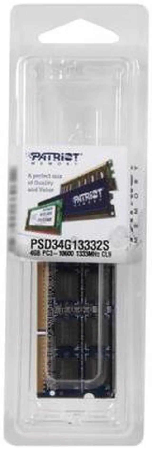 Alt view image 4 of 3 - Patriot Signature 4GB 204-Pin DDR3 SO-DIMM DDR3 1333 (PC3 10600) Laptop Memory Model PSD34G13332S