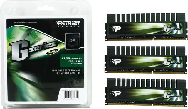 Alt view image 3 of 3 - Patriot Gamer Series 12GB (3 x 4GB) DDR3 1600 (PC3 12800) Desktop Memory Model PGS312G1600ELK
