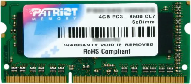 Main image of Patriot Signature 4GB 204-Pin DDR3 SO-DIMM DDR3 1066 (PC3 8500) Laptop Memory Model PSD34G10662S