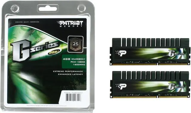 Alt view image 3 of 3 - Patriot Gamer Series 4GB (2 x 2GB) DDR3 1600 (PC3 12800) Desktop Memory Model PGS34G1600ELK