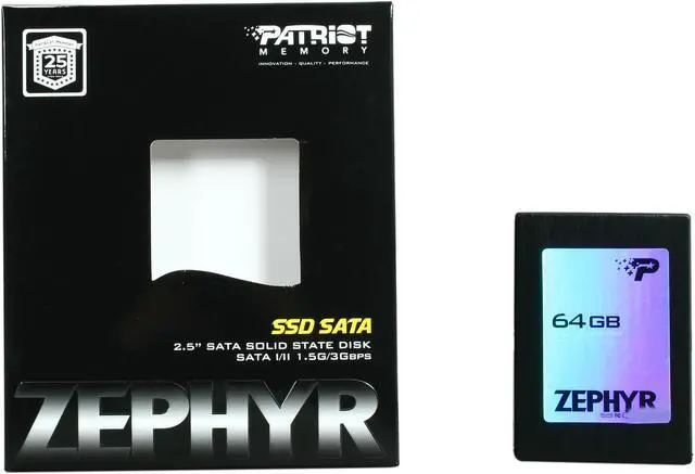Alt view image 5 of 5 - Patriot Zephyr 2.5" 64GB SATA II MLC Internal Solid State Drive (SSD) PZ64GS25SSDR