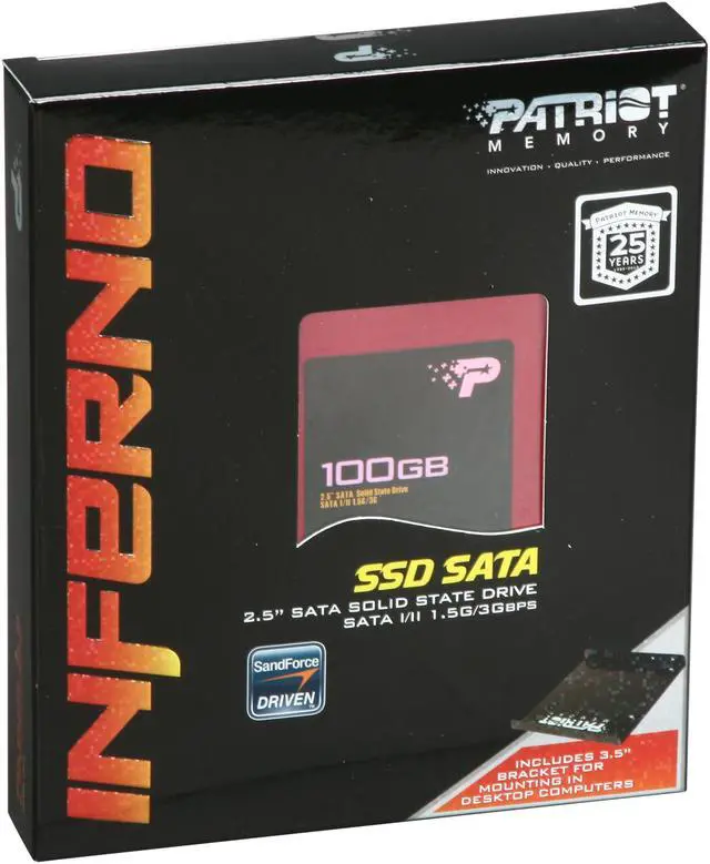 Main image of Patriot Inferno 2.5" 100GB SATA II MLC Internal Solid State Drive (SSD) PI100GS25SSDR